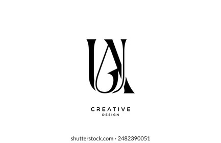 AU, UA, A, U, Abstract Letters Logo Monogram