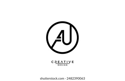 AU, UA, A, U, Abstract Letters Logo Monogram