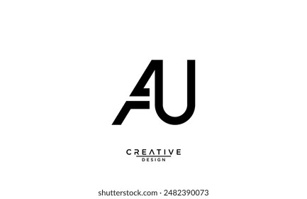 AU, UA, A, U, Abstract Letters Logo Monogram