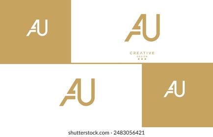 AU, UA, A, U, Abstract Letters Logo Monogram