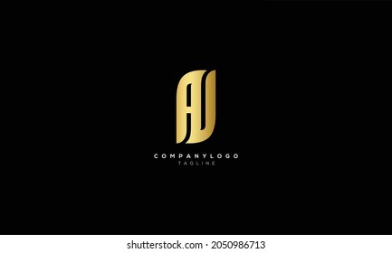 AU UA Abstract initial monogram letter alphabet logo design