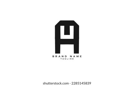 AU, UA, Abstract initial monogram letter alphabet logo design