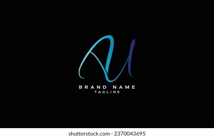 AU, UA, Abstract initial monogram letter alphabet logo design