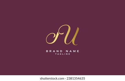 AU, UA, Abstract initial monogram letter alphabet logo design