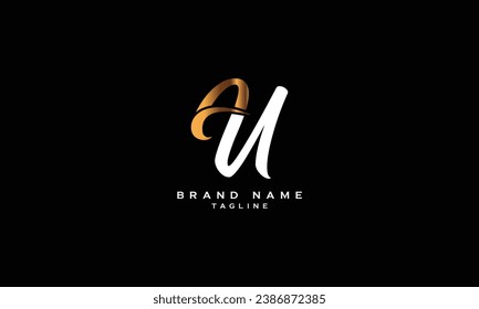 AU, UA, Abstract initial monogram letter alphabet logo design