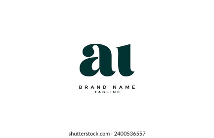 AU, UA, Abstract initial monogram letter alphabet logo design