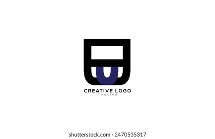 AU UA Abstract initial monogram letter alphabet logo design