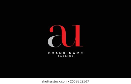 AU, UA, Abstract initial monogram letter alphabet logo design