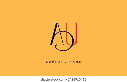 AU, UA Abstract Letters Logo Monogram