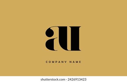 AU, UA Abstract Letters Logo Monogram