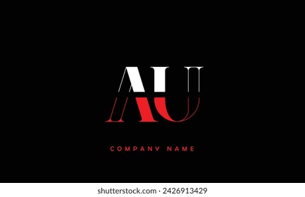 AU, UA Abstract Letters Logo Monogram