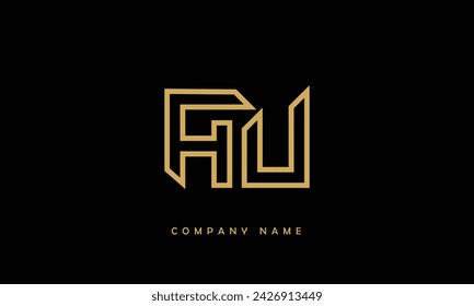 AU, UA Abstract Letters Logo Monogram