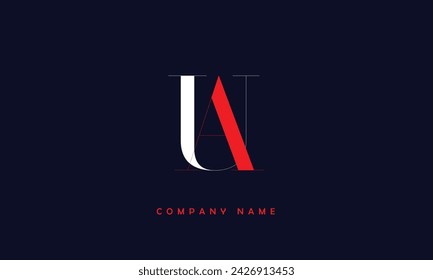 AU, UA Abstract Letters Logo Monogram