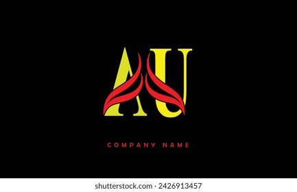 AU, UA Abstract Letters Logo Monogram