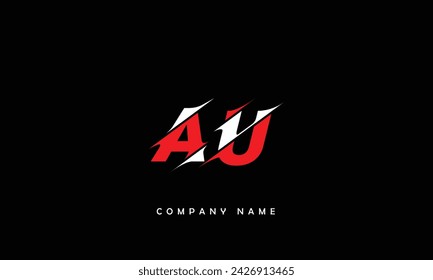 AU, UA Abstract Letters Logo Monogram