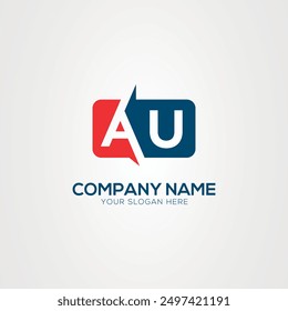 AU or UA Creative Modern Letters Logo Design Element