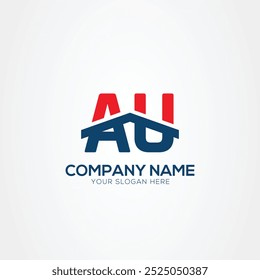 AU or UA Creative Modern Letters Logo Design Element