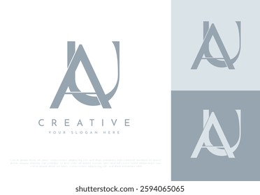 AU, UA Letter Monogram Logo Design 