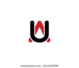 AU UA logo design vector template