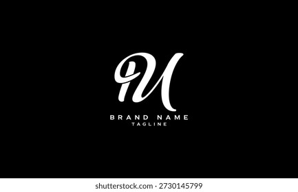 AU UA A AND U Abstract initial monogram letter alphabet logo design