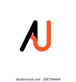 Au ua a u initial letter simple logo