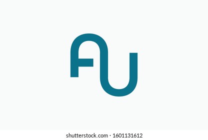 AU or UA and A or U Uppercase Letter Initial Logo Design Template Vector Illustration