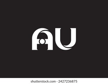 AU or UA and A or U Uppercase Letter Initial Logo