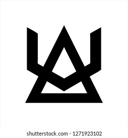 AU, UA, VA, AV initials geometric company logo 