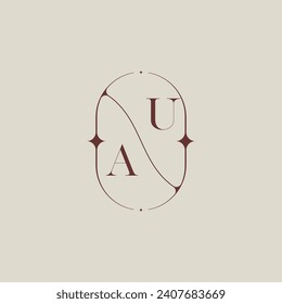 AU wedding classic in elegant monogram with high quality professional design that will print well