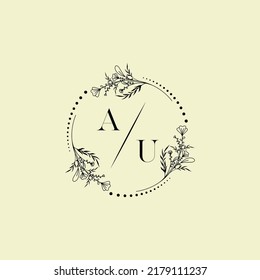 AU wedding initial logo letters in high quality professional design that will print well across any print media