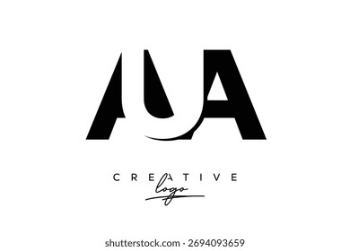 AUA Creative Minimalist Negative Space Latter Logo con monograma moderno para marca y logotipo de marca comercial con letras iniciales Diseño de logotipo para marca.