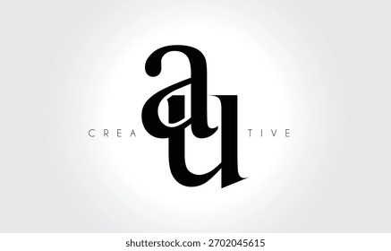 AUau Elegant Serif Monogram Logo - Luxuriöses typografisches Lettermark mit niedriger Schrift für modernes Branding