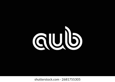 AUB Creative Diseño de Logo de Letra Moderna Única. Diseño elegante del logotipo del monograma con los Elementos decorativos y la tipografía