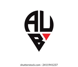 AUB letter location shape logo design