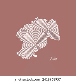 Aub Map - World Map International vector template. German region silhouette vector illustration
