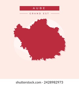 Aube Department (France, French Republic, Grand Est region) map vector illustration, scribble sketch Aube map