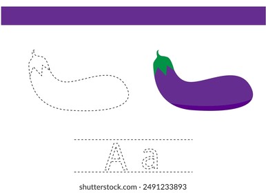 Aubergine Aubergine Objekt Trace Handschrift Praxis Kind Buch Praxis Design