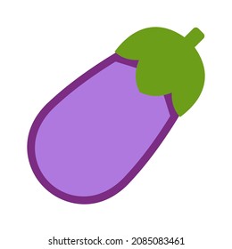 Aubergine flat icon vector. Purple eggplant emoticon