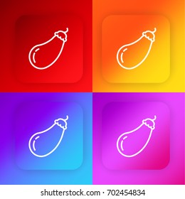 Aubergine four color gradient app icon set
