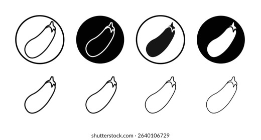 aubergine icon Black line art vector logo set