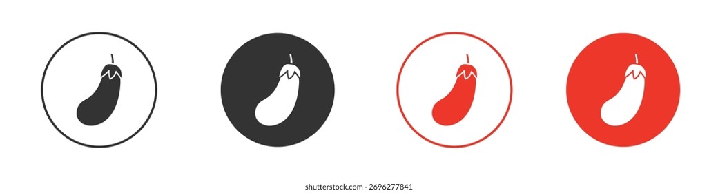Aubergine icon Logos. Flat Vector Icon Design Template