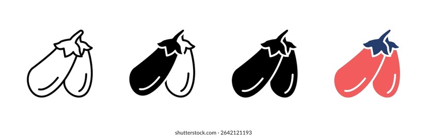 Aubergine icon sheet multiple style collection