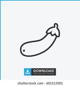 aubergine icon. simple outline aubergine vector icon. on white background.