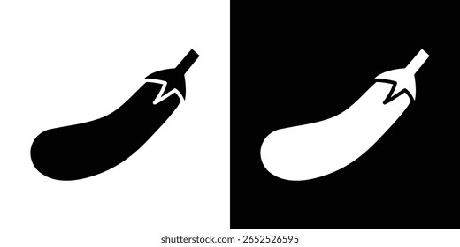 Aubergine icon symbol collection. Flat vector stock illustration.