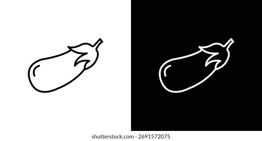 Icono de berenjena. Paquete de Vectores lineales delgados