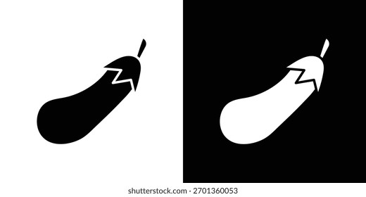 Aubergine icon. Vector illustration. Flat design.