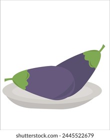 Aubergine vector, healthy food aubergine vector illustration