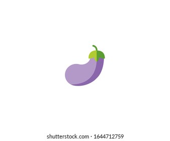 Aubergine vector icon. Isolated eggplant flat illustration 