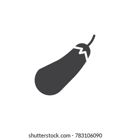 Aubergine vegetable icon vector, filled flat sign, solid pictogram isolated on white. Vegetarian food symbol, logo illustration.