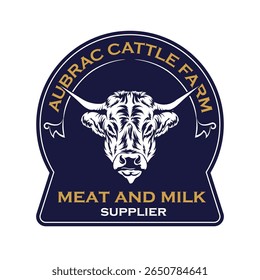Ilustração de vetor de touro Aubrac, perfeito para o logotipo da fazenda